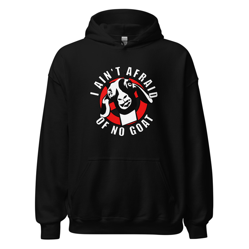 Afraid of No Goat Hoodie — Black — front